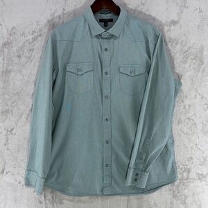 Banana Republic Men's Long Sleeve Button Up Western Style Slim Fit Shirt Size XL